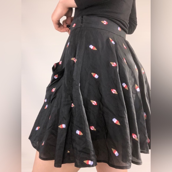 SOLD Fleur du Mal Cotton Silk Ice Cream Embroidered Mini Skirt Croquette - Picture 6 of 10